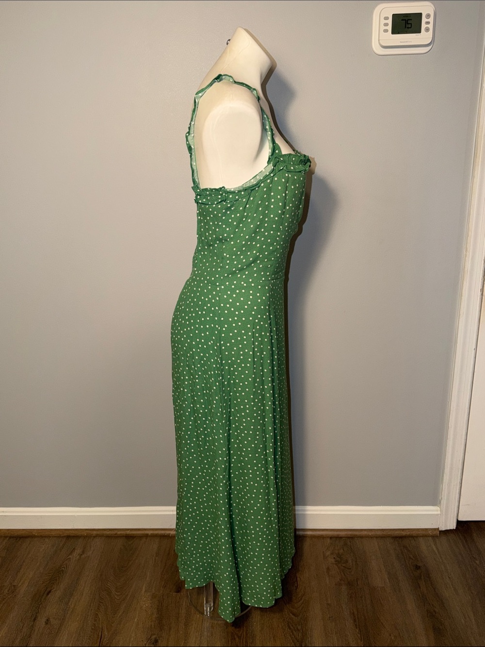 Reformation ladies Polka Dot Print Midi Dress. Size 10. - Picture 4 of 9